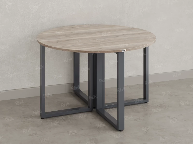 Круглый стол на О-образных опорах 1200x1200x750 RM187-12x12 Дуб Маувелла/Серый