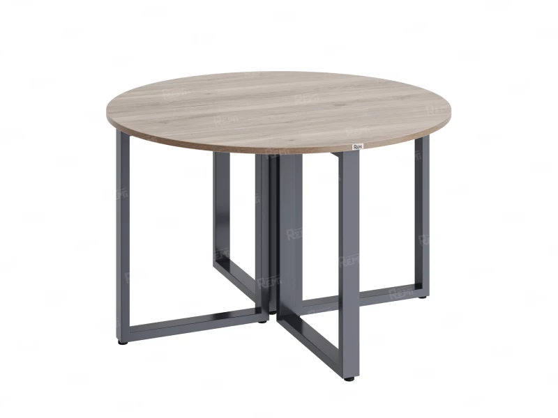 Круглый стол на О-образных опорах 1200x1200x750 RM187-12x12 Дуб Маувелла/Серый