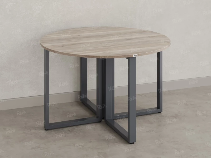 Круглый стол на О-образных опорах 1200x1200x750 RM187-12x12 Дуб Маувелла/Серый
