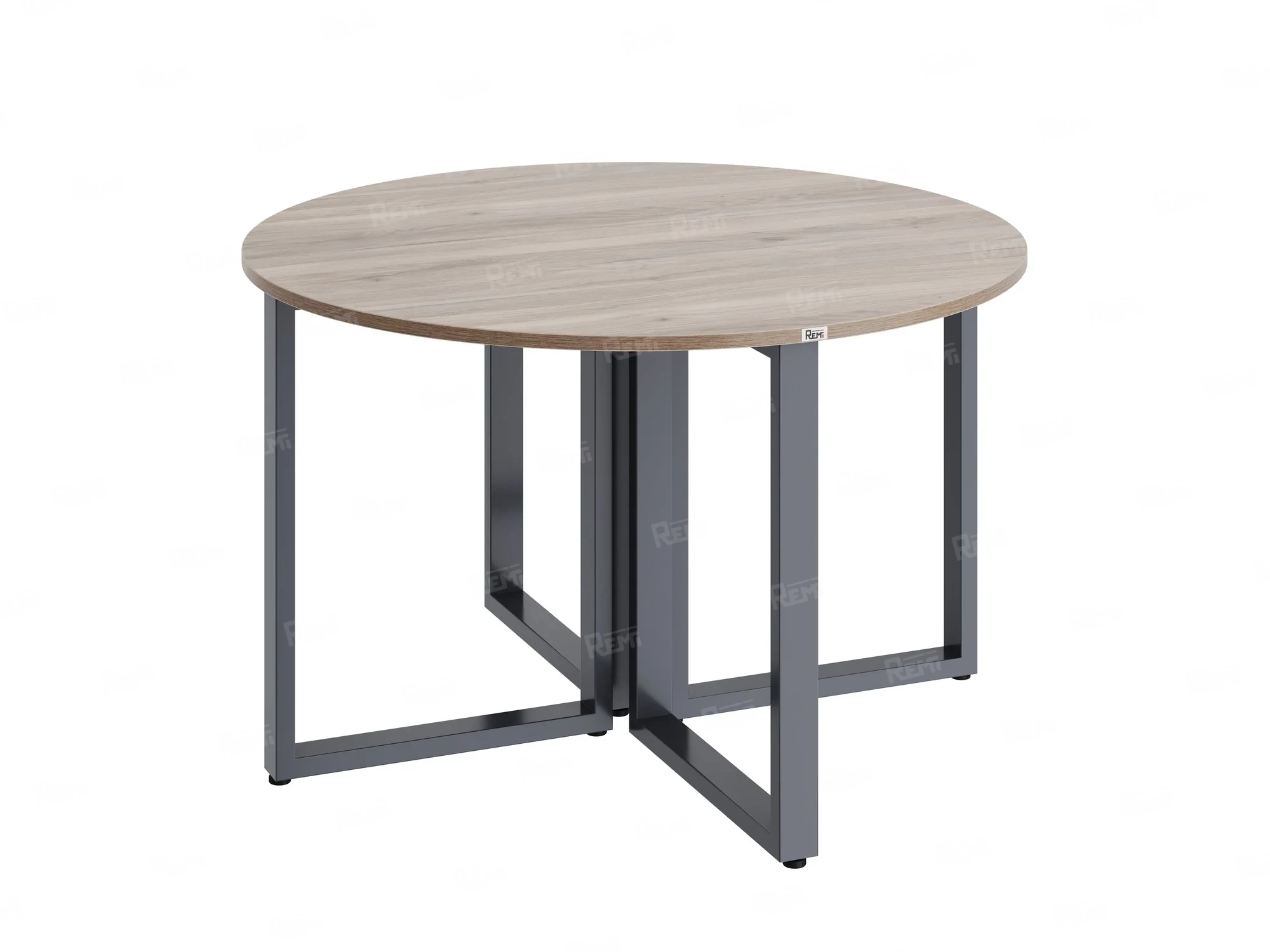 Круглый стол на О-образных опорах 1200x1200x750 RM187-12x12 Дуб Маувелла/Серый