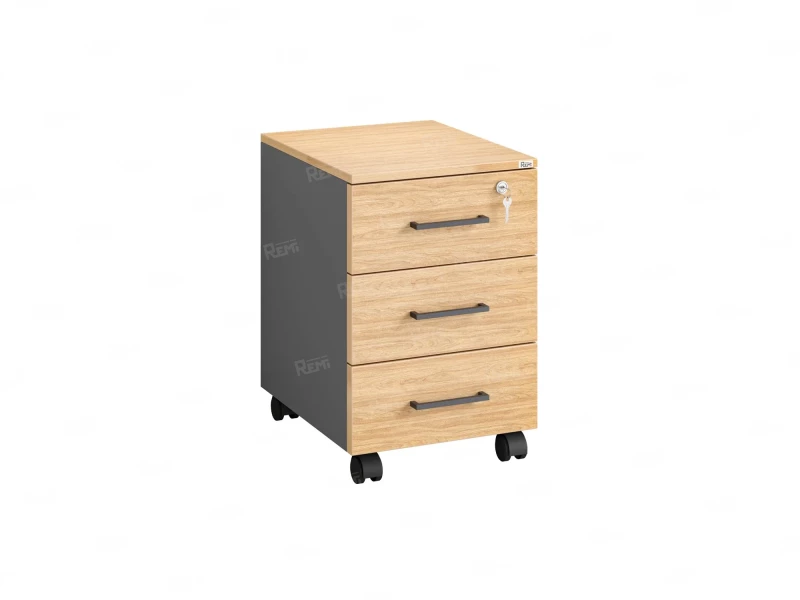 Тумба мобильная, 3 ящика 400x500x600 RM120-40x50 Вяз Швейцарский светлый/Серый