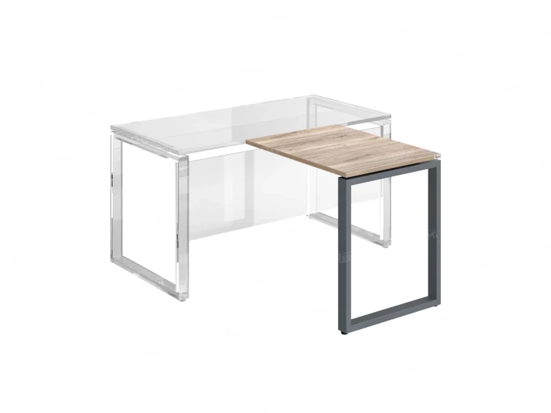 Брифинг прямой, с парящей столешнецей, на О-образном каркасе 1200x700x750 RM072-12x7 Дуб Маувелла/Серый