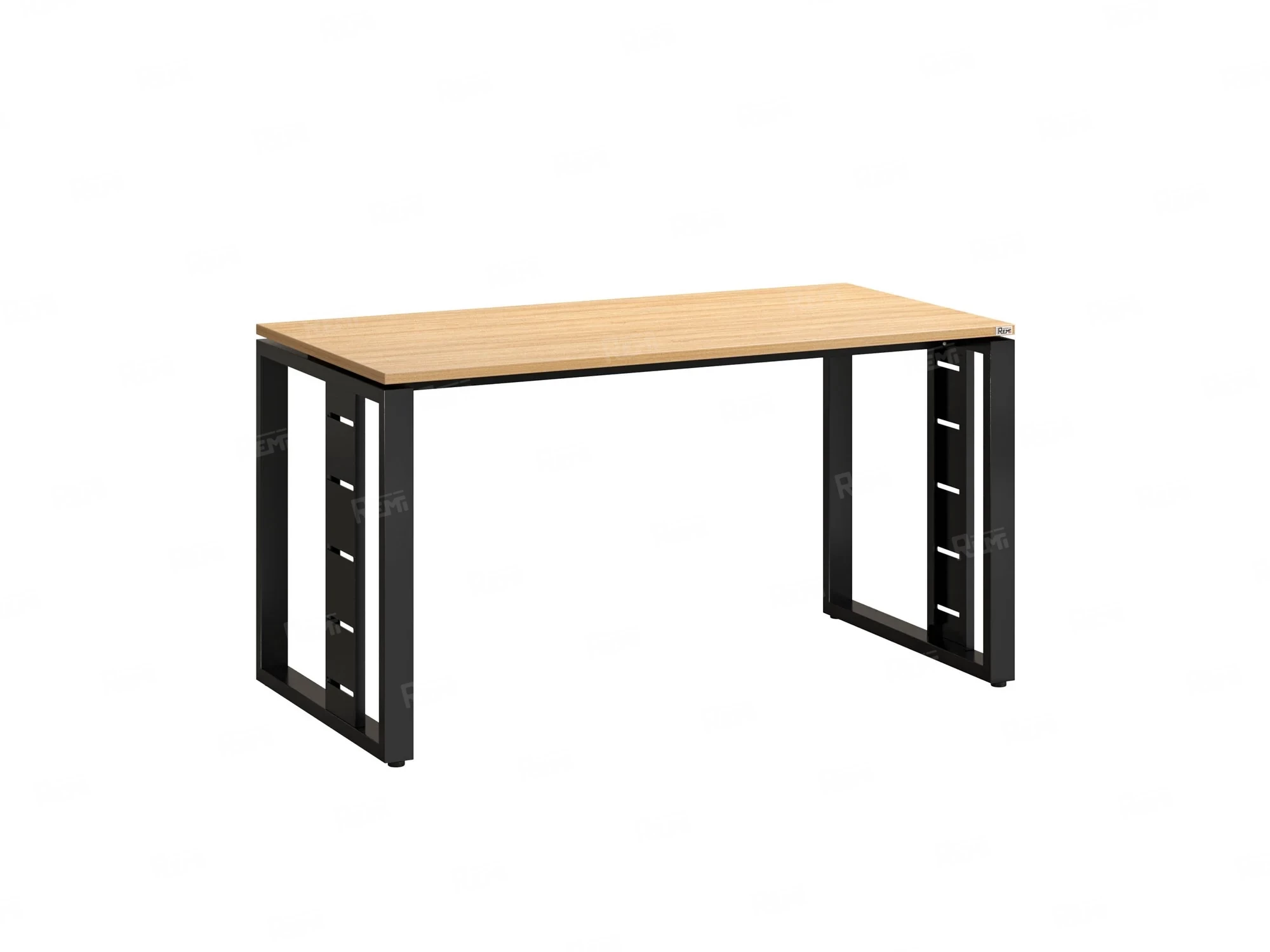 Стол прямой на О-образных опорах 1400x900x750 RM040-14x9 Вяз Швейцарский светлый/Черный