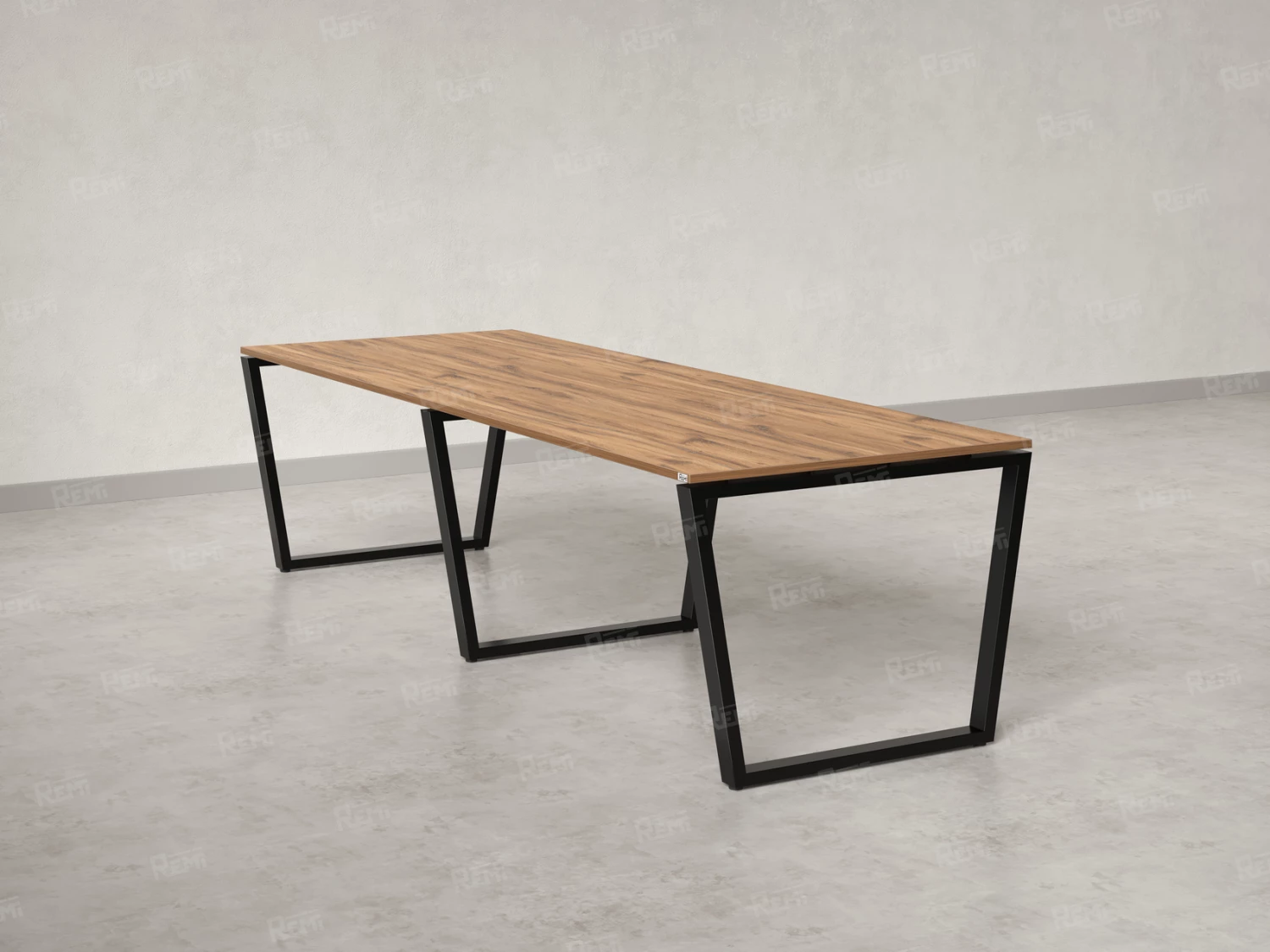 Cтол для переговоров, на V-обазном каркасе 2300x1450x750 RM082-230x145 Дуб Юстус/Черный