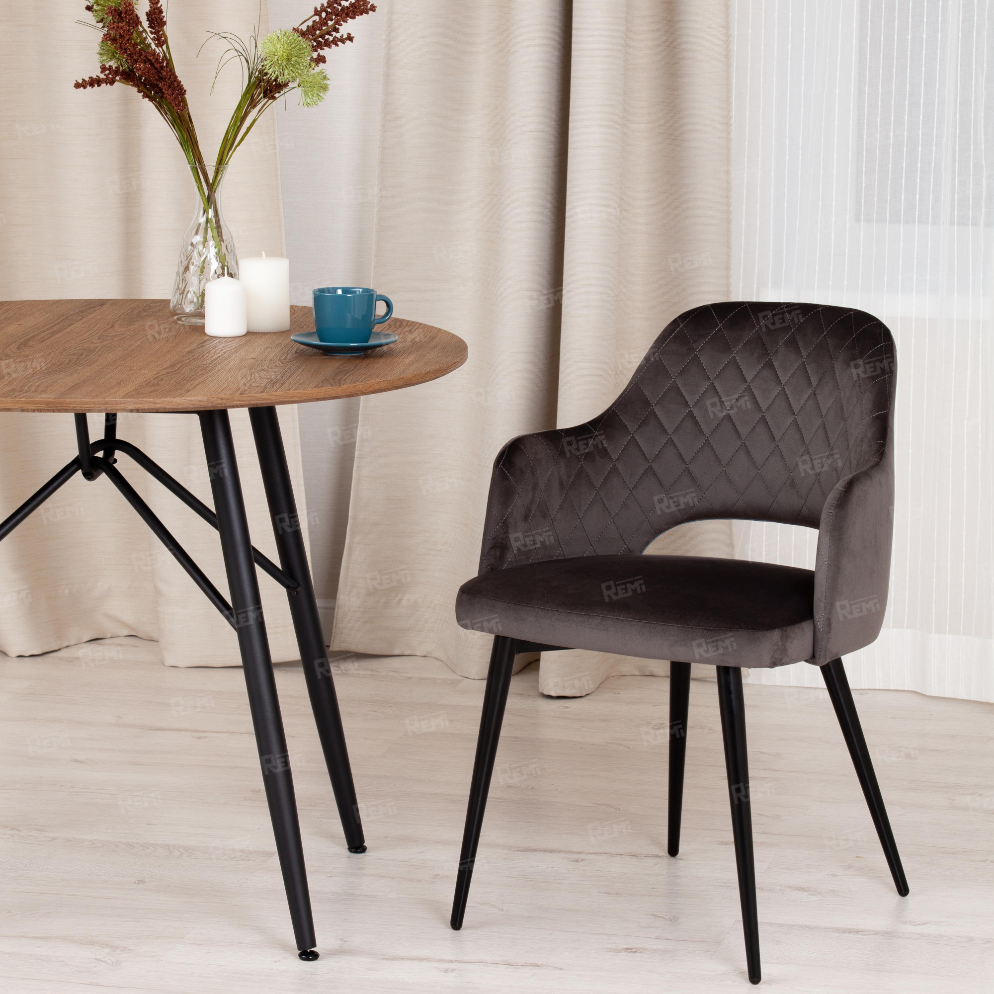 Кресло VALKYRIA (mod. 711)  Темно-серый/Темно-серый, Ткань (арт. 15344)