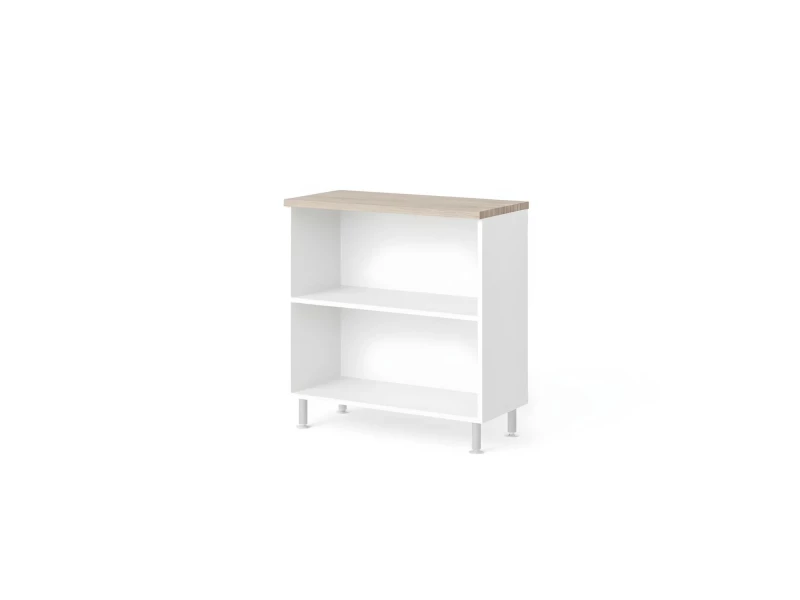 BRL RB047-90х43 Стеллаж широкий 2 уровня 900х430х930 Дрифтвуд/Белый