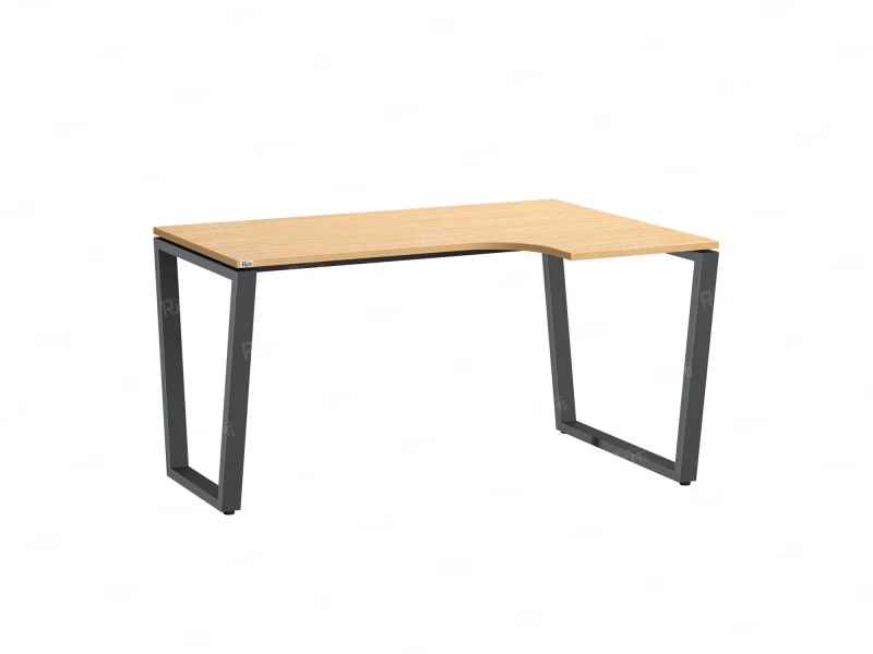 Стол угловой, U-опора, правый 1600x600/900x750, RM050-16x6-9 Вяз Швейцарский светлый/Серый