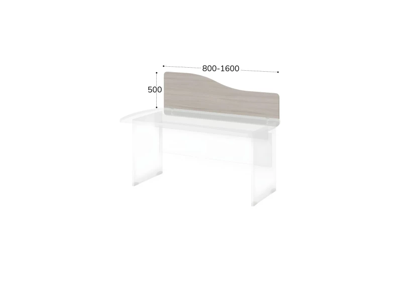 BRL RB078-140х50 Перегородка эргономичная, струбцины в комплекте 1400х18х500 Дрифтвуд