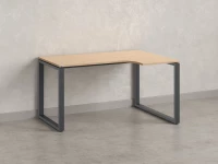 Стол угловой, О-опора, правый 1400x600/900x750, RM054-14x6-9 Вяз Швейцарский светлый/Серый