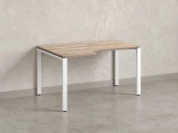 Стол угловой, П-опора, левый 1400x700/900x750, RM053-14x7-9 Дуб Маувелла/Белый