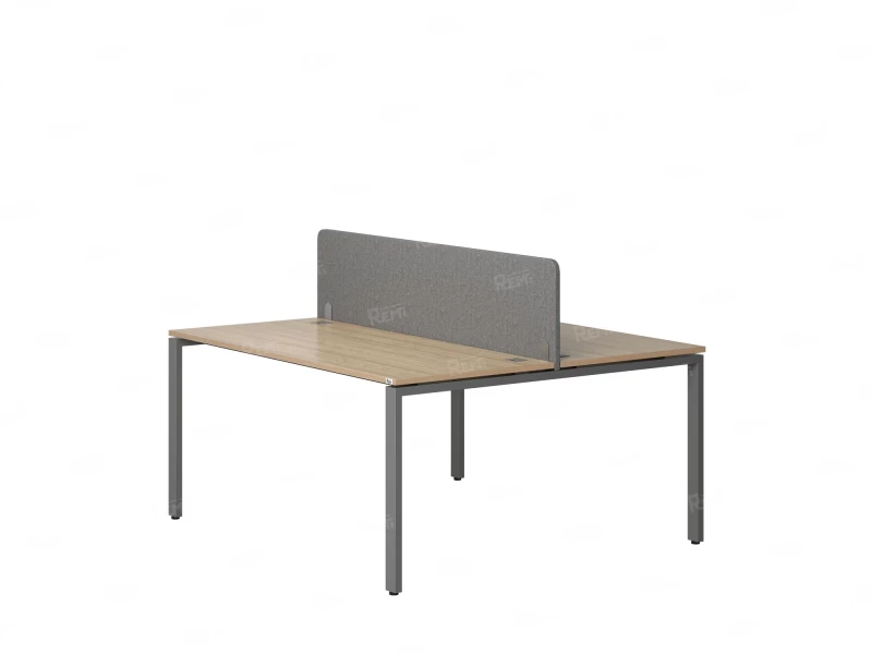 Бенч-система, 2 рабочих места, с одним тканевым экраном 1800x1200x750 RM165-1-18x12 Вяз Швейцарский светлый/Серый