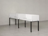 Бенч-система в 1 ряд, 2 рабочих места 5 ЛДСП экранов 2700x600x750 RM167-2-27x6 Белый/Черный