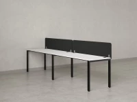 Бенч-система в 1 ряд, 2 рабочих места 2 тканевых экранов 3200x800x750 RM167-3-32x8 Белый/Черный