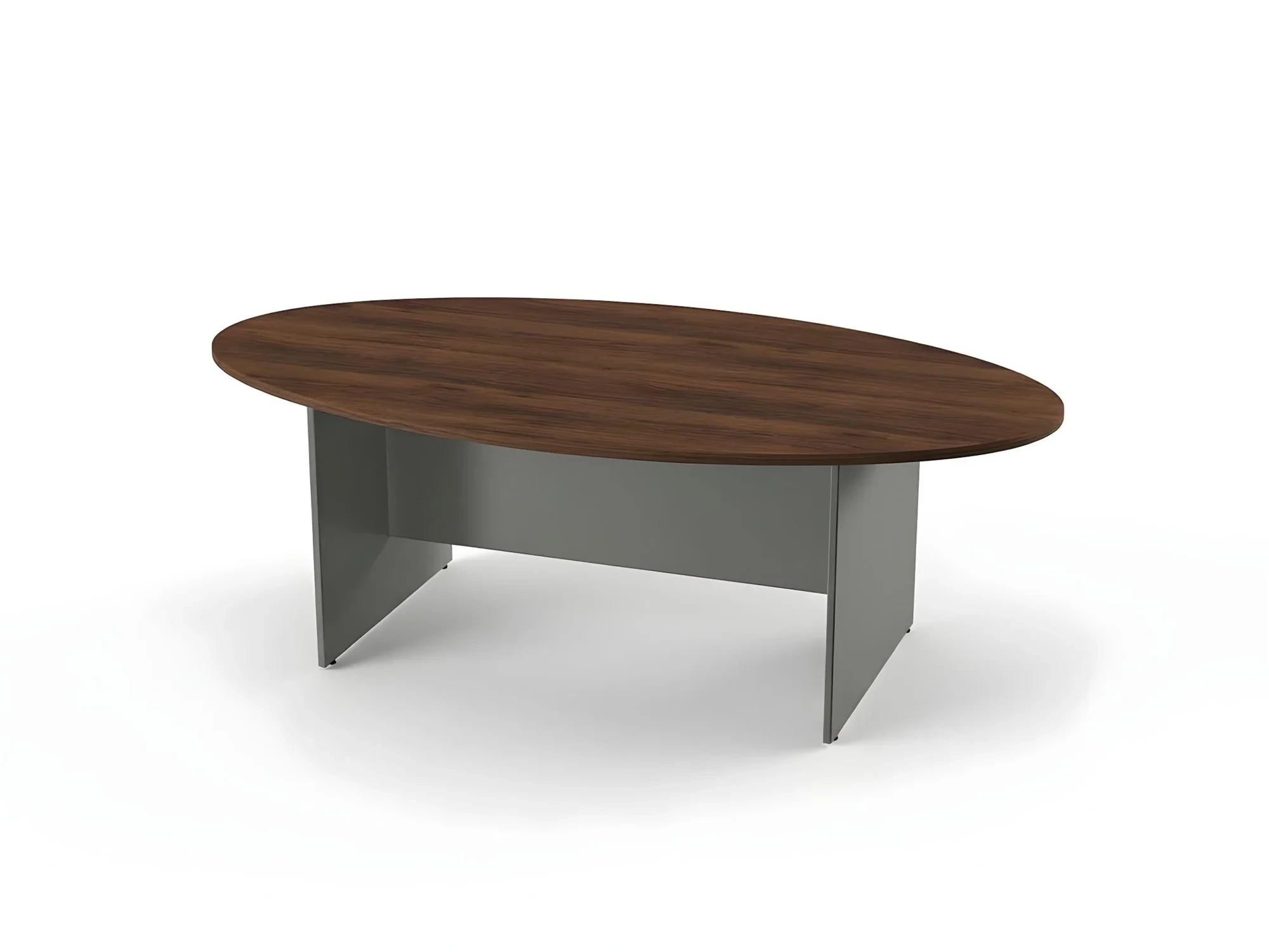 BRL RB007-220х120 Конференц-стол овальный 2200х1200х740 Орех Вармия/Серый вулкан-кий