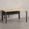 Стол угловой, экран металл, П-опора, правый 1800x600/900x750, RM058-18x6-9 Вяз Швейцарский светлый/Серый