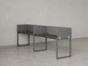 Бенч-система в 1 ряд, 2 рабочих места 5 тканевых экранов 3600x800x750 RM168-1-36x8 Дуб Апрельский шоколад/Серый