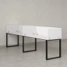 Бенч-система в 1 ряд, 2 рабочих места 5 ЛДСП экранов 2700x600x750 RM168-2-27x6 Белый/Черный