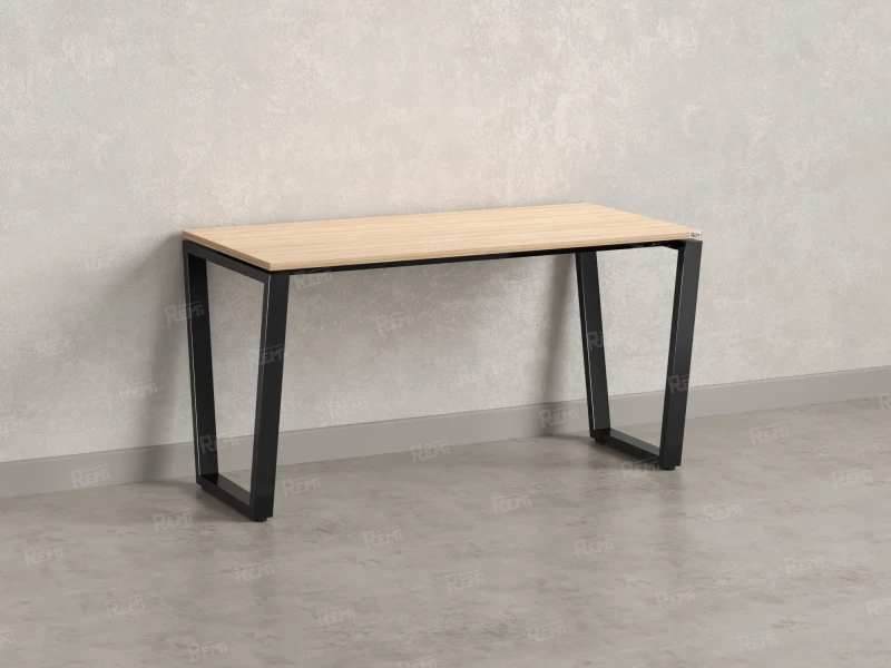 Стол прямой на U-образных опорах 2000x600x750 RM003-20x6 Вяз Швейцарский светлый/Черный