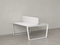 Бенч-система, 2 рабочих места, с одним тканевым экраном 1800x1600x750 RM172-1-18x16 Белый/Белый