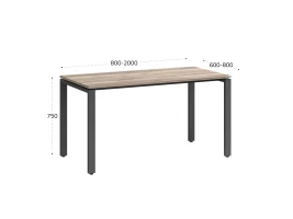 Стол прямой на П-образных опорах 1200x800x750 RM001-12x8 Дуб Маувелла/Серый