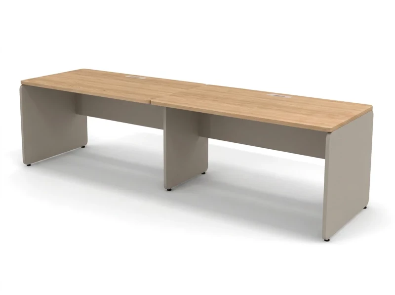 Бенч на 2 места RAC005, без заглушек 280x80x73,5см Акация Шеффилд/Серый камень, Серия Аккорд | Accord