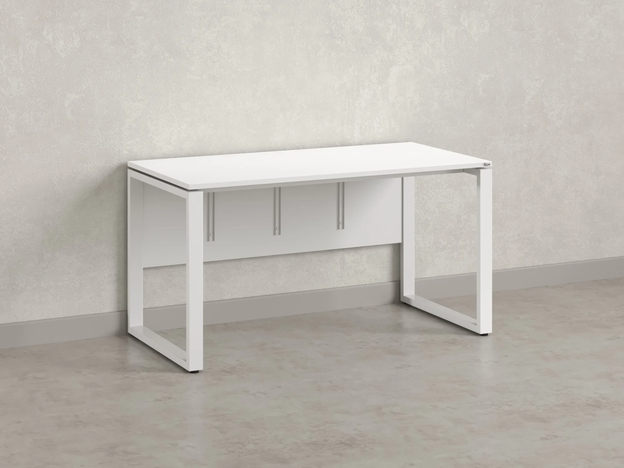 Стол прямой, О-опоры, экран ЛДСП,парящая стол-ца 2000x700x750 RM008-20x7 Белый/Белый