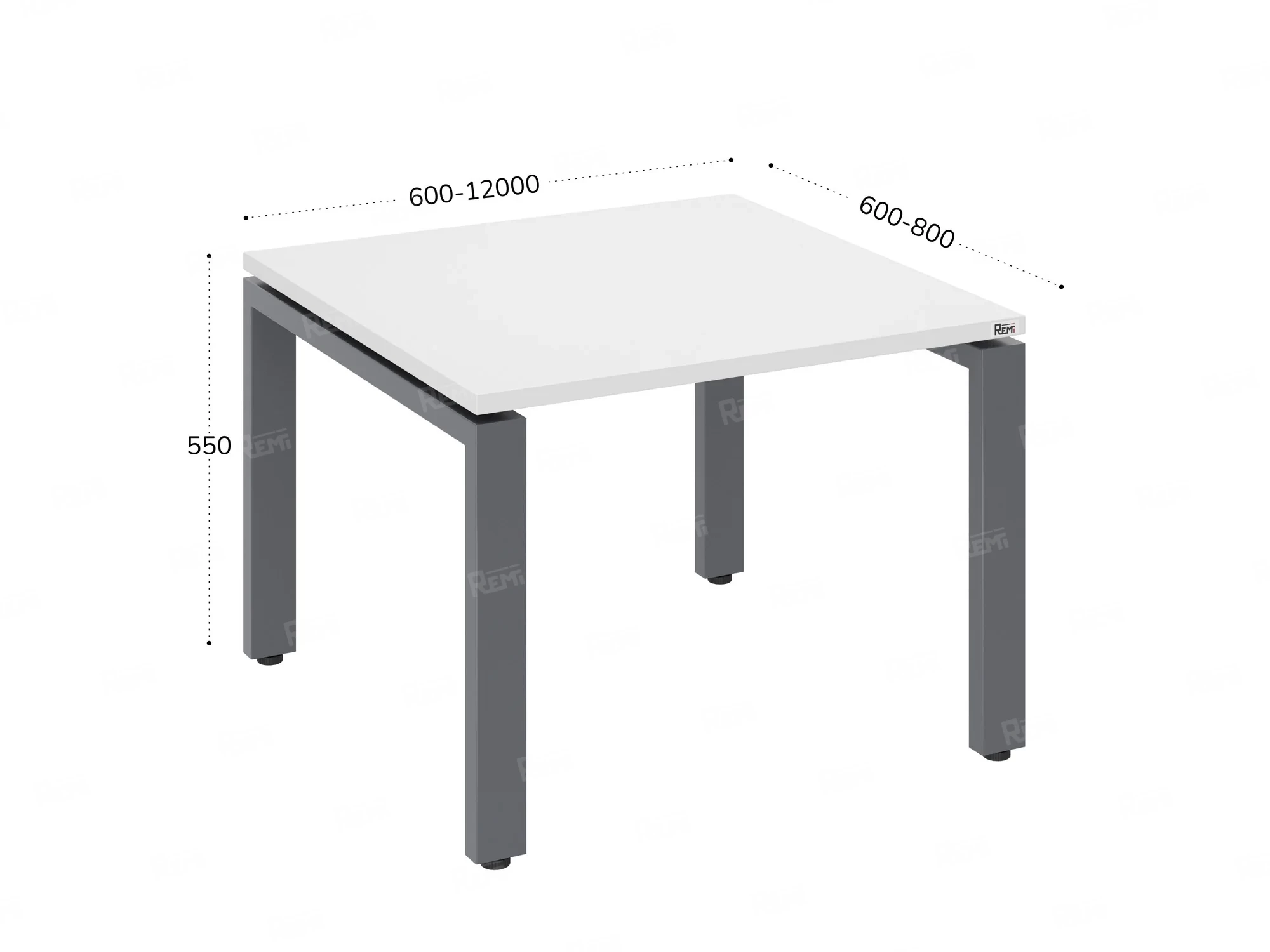 Журнальный стол с полкой 1000x700x550 RM183-10x7 Белый/Серый