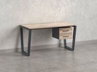 Стол прямой с подвесной тумбой 2 ящика, U-опора 1600x600x750 RM035-16x6 Дуб Маувелла/Серый