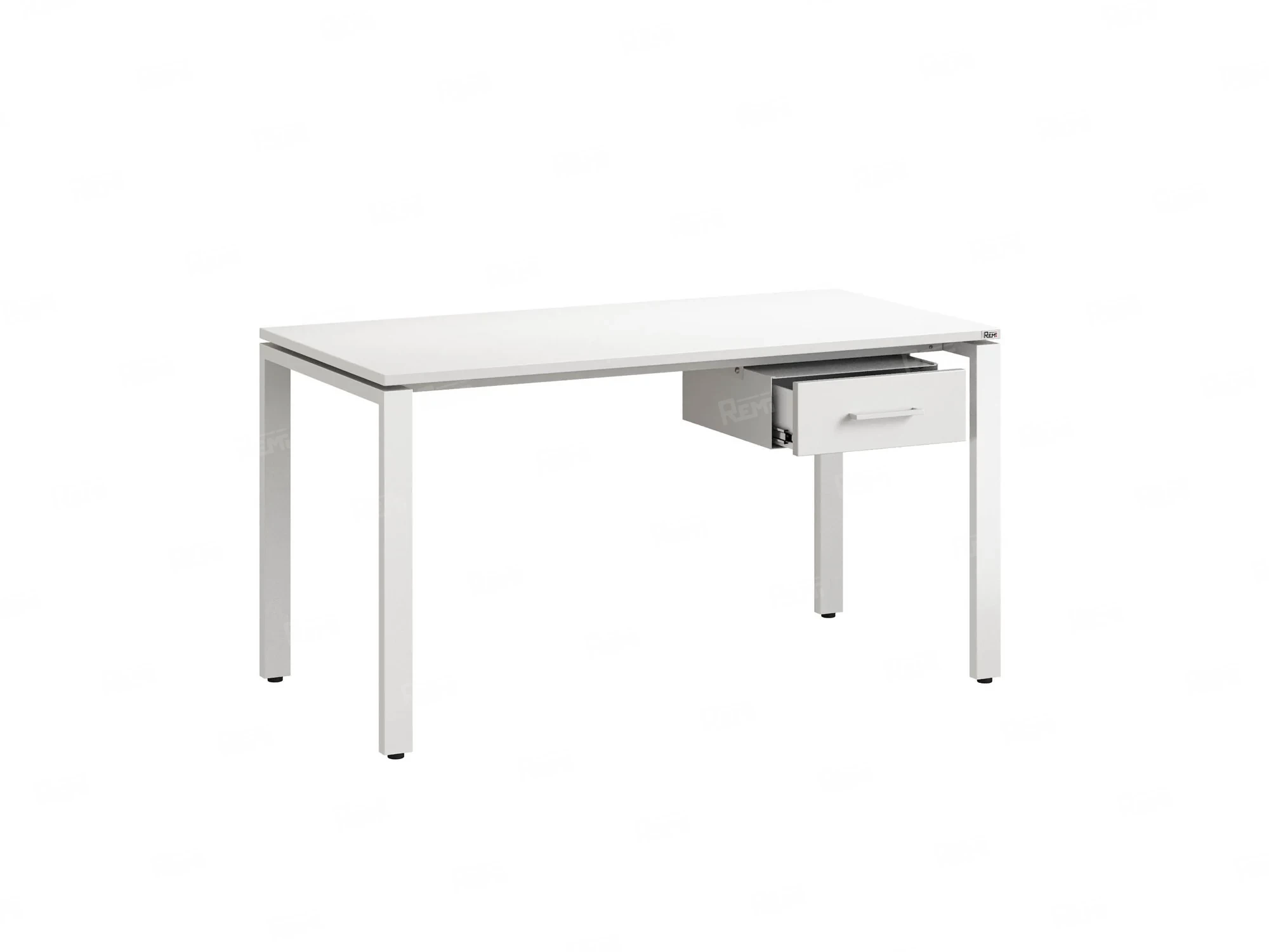 Стол прямой с подвесной тумбой, П-опора 2000x700x750 RM038-20x7 Белый/Белый