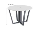 Круглый стол на U-образных опорах 1400x1400x750 RM188-14x14 Белый/Серый
