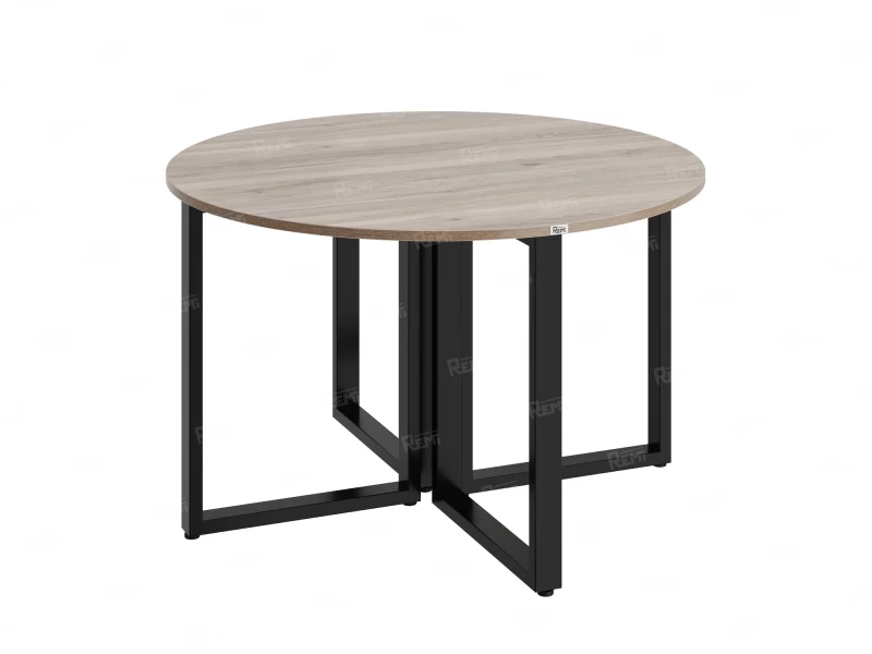 Круглый стол на О-образных опорах 1200x1200x750 RM187-12x12 Дуб Маувелла/Черный