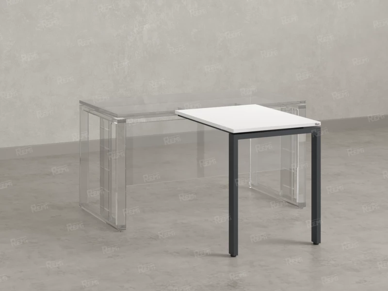 Брифинг прямой, с парящей столешнецей, на П-образном каркасе 1000x600x750 RM070-10x6 Белый/Серый