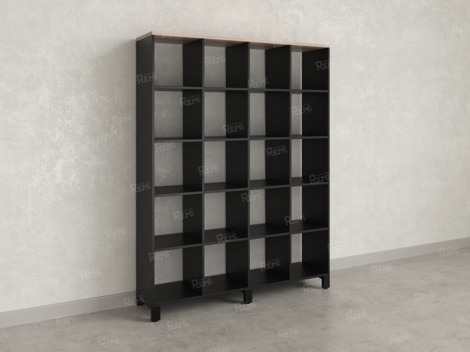 Стеллаж, 20 ячеек 1500х370х1980 RM144-150x37 Дуб Маувелла/Черный