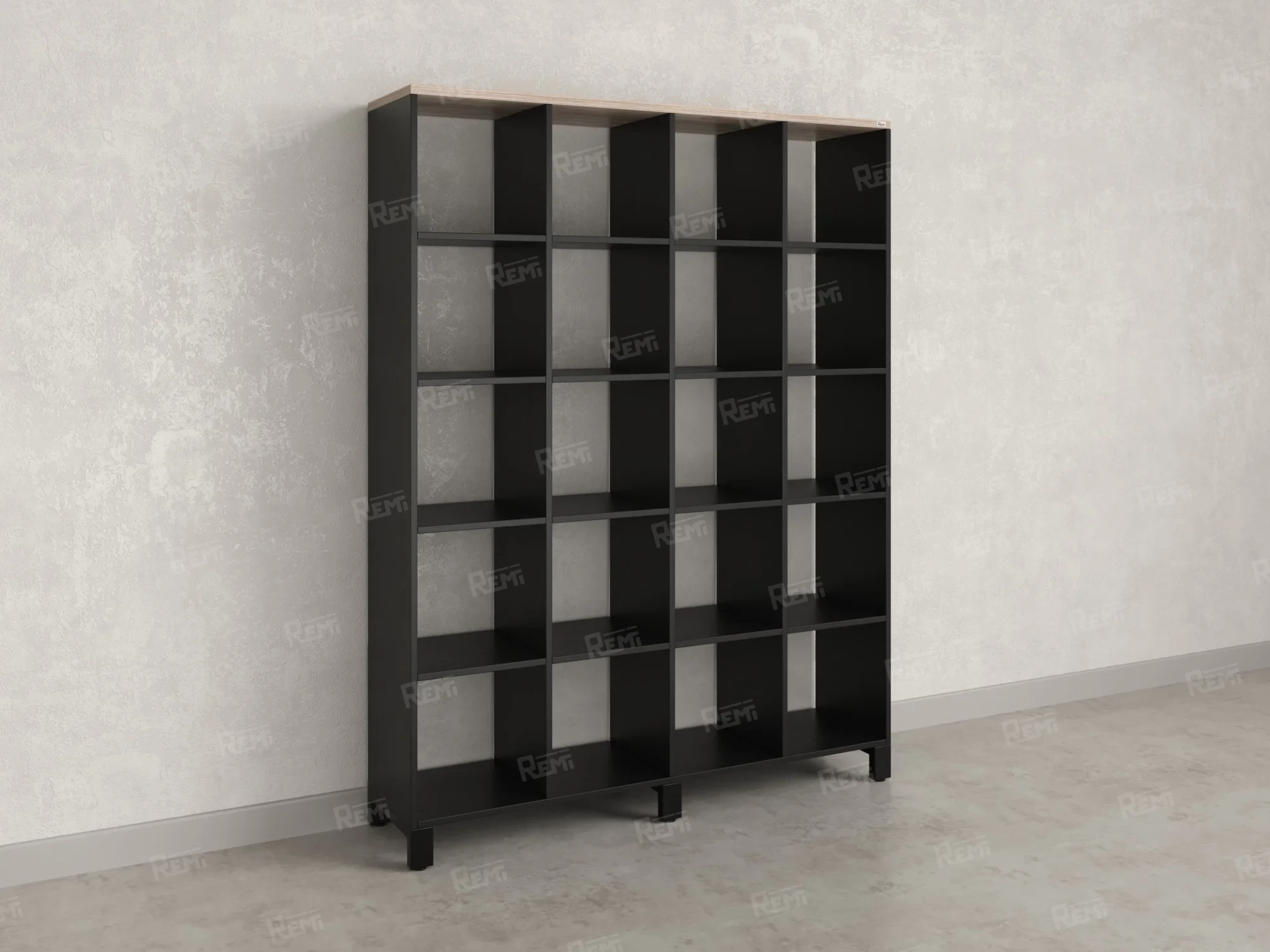 Стеллаж, 20 ячеек 1500х370х1980 RM144-150x37 Дуб Маувелла/Черный