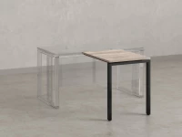 Брифинг прямой, с парящей столешнецей, на П-образном каркасе 1600x600x750 RM070-16x6 Дуб Маувелла/Черный