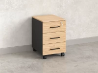 Тумба мобильная, 3 ящика 400x500x600 RM120-40x50 Вяз Швейцарский светлый/Черный