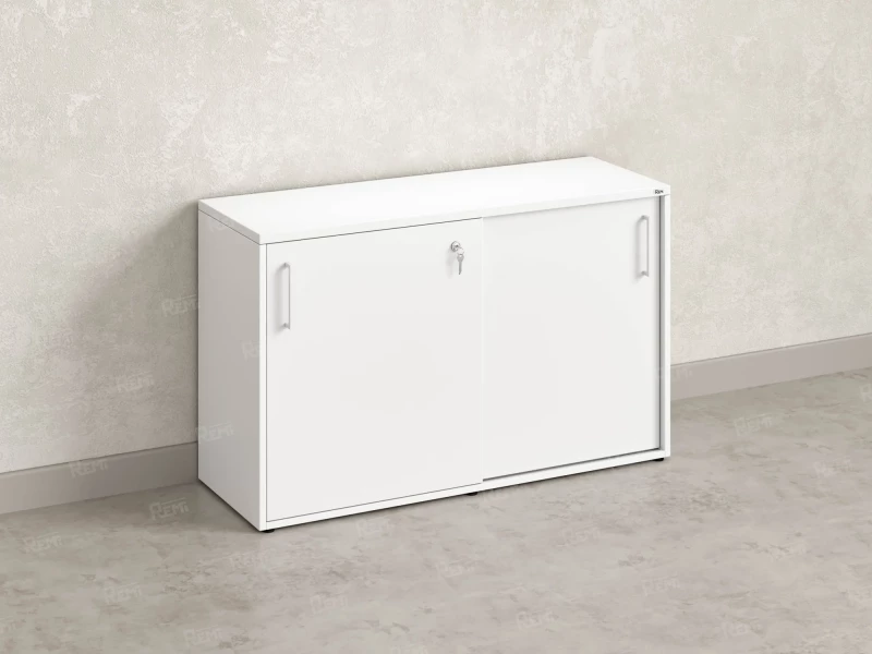 Низкий шкаф-купе на регулируемых опорах 1200x420x750 RM125-120x42 Белый/Белый