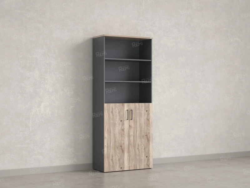 Шкаф комбинированный, регулируемые опоры, 6 уровней 900x420x2100 RM155-90x41 Дуб Маувелла/Серый