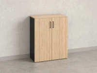 Шкаф распашной, регулируемые опоры, 3 уровня 900x420x1100 RM150-90x42 Вяз Швейцарский светлый/Черный