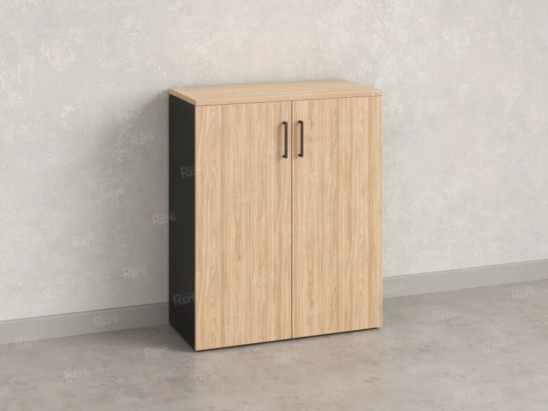Шкаф распашной, регулируемые опоры, 3 уровня 900x420x1100 RM150-90x42 Вяз Швейцарский светлый/Черный