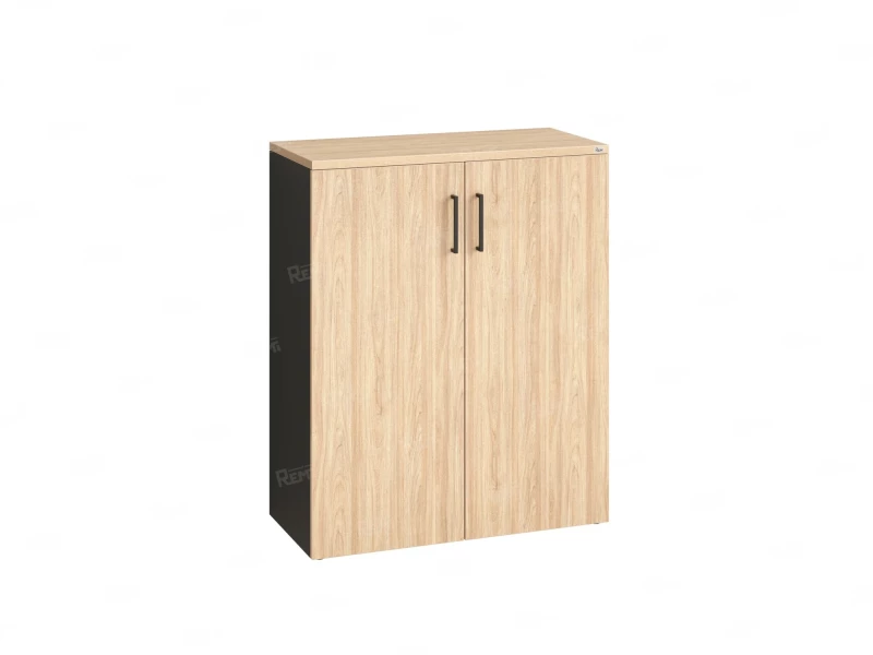 Шкаф распашной, регулируемые опоры, 3 уровня 900x420x1100 RM150-90x42 Вяз Швейцарский светлый/Черный