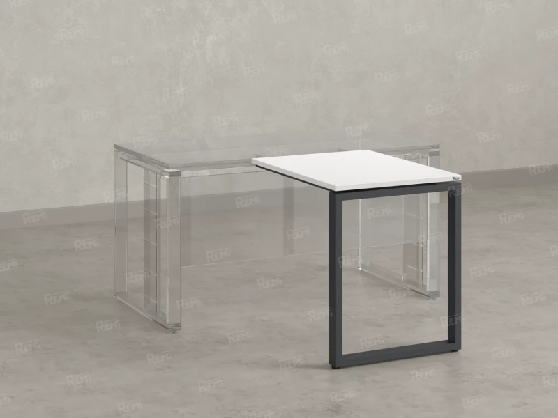 Брифинг прямой, с парящей столешнецей, на О-образном каркасе 1700x600x750 RM072-17x6 Белый/Серый