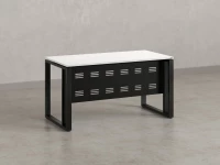 Стол прямой на О-образных опорах с металлическим экраном 1200x900x750 RM042-12x9 Белый/Черный