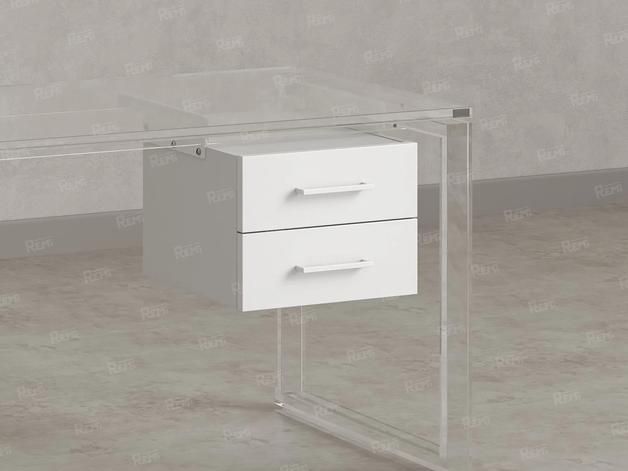 Тумба подвесная, два ящика 400x452x300 RM201-16х8 Белый/Белый