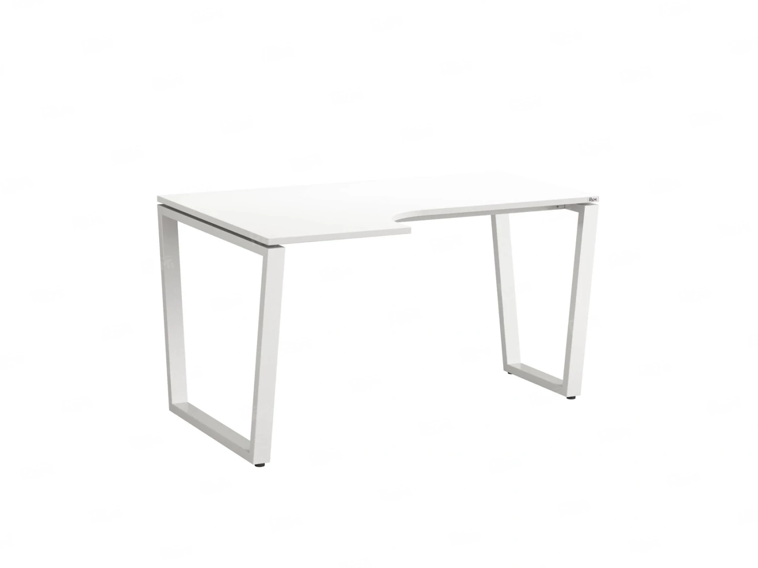 Стол угловой, U-опора, левый 1400x900/1200x750, RM051-14x9-12 Белый/Белый