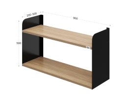 Полка настенная 900x300x500 RM190-90x30 Вяз Швейцарский светлый/Черный