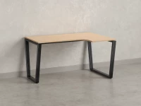 Стол угловой, U-опора, правый 1600x600/900x750, RM050-16x6-9 Вяз Швейцарский светлый/Черный
