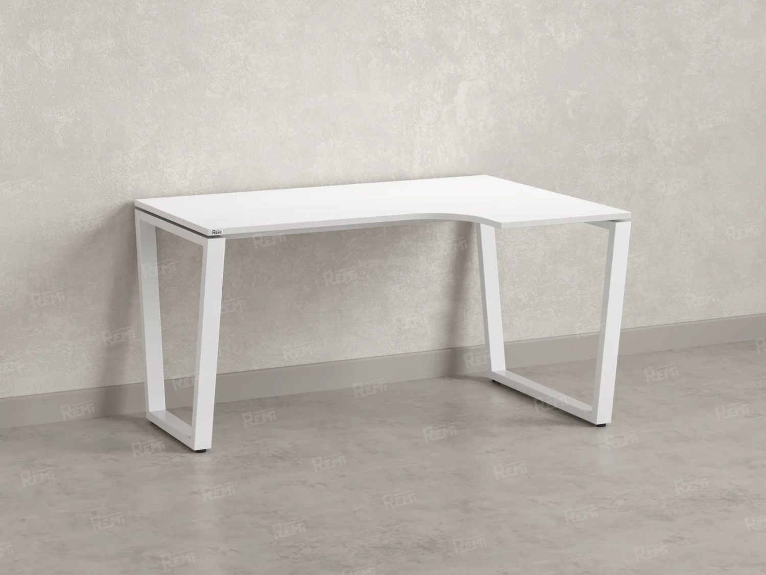 Стол угловой, U-опора, правый 1800x900/1200x750, RM050-18x9-12 Белый/Белый