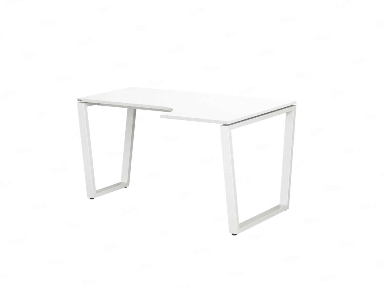 Стол угловой, U-опора, правый 1800x900/1200x750, RM050-18x9-12 Белый/Белый