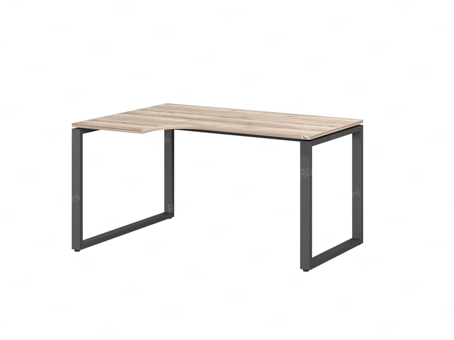 Стол угловой, О-опора, левый 1600x700/900x750, RM055-16x7-9 Дуб Маувелла/Серый